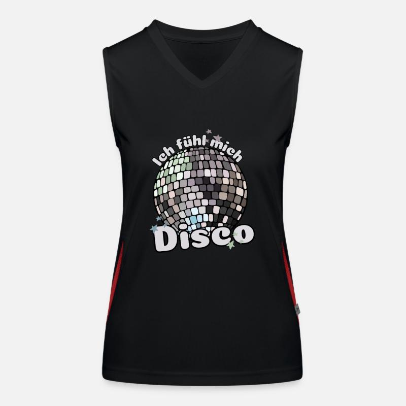 I feel disco! Discotheque Discokugel Spruch Women's Functional Contrast Tank Top
