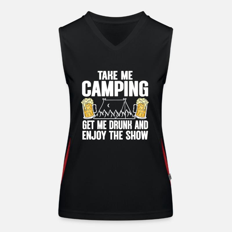 Camping Feu de camp Camper Débardeur respirant contrasté Femme