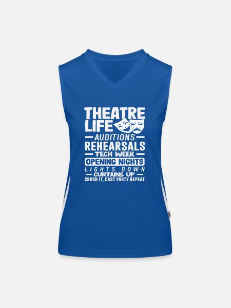 Musical Lover Théâtre Vie Rideau Levé - Débardeur respirant contrasté Femme - bleu/blanc - Devant