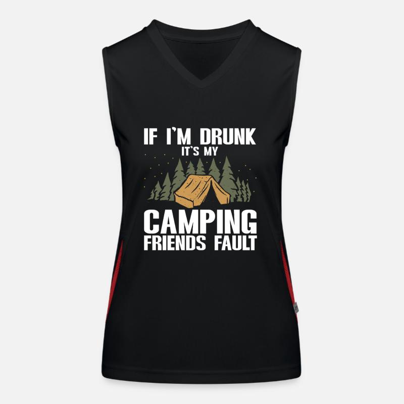 Camping Feu de camp Camper Débardeur respirant contrasté Femme