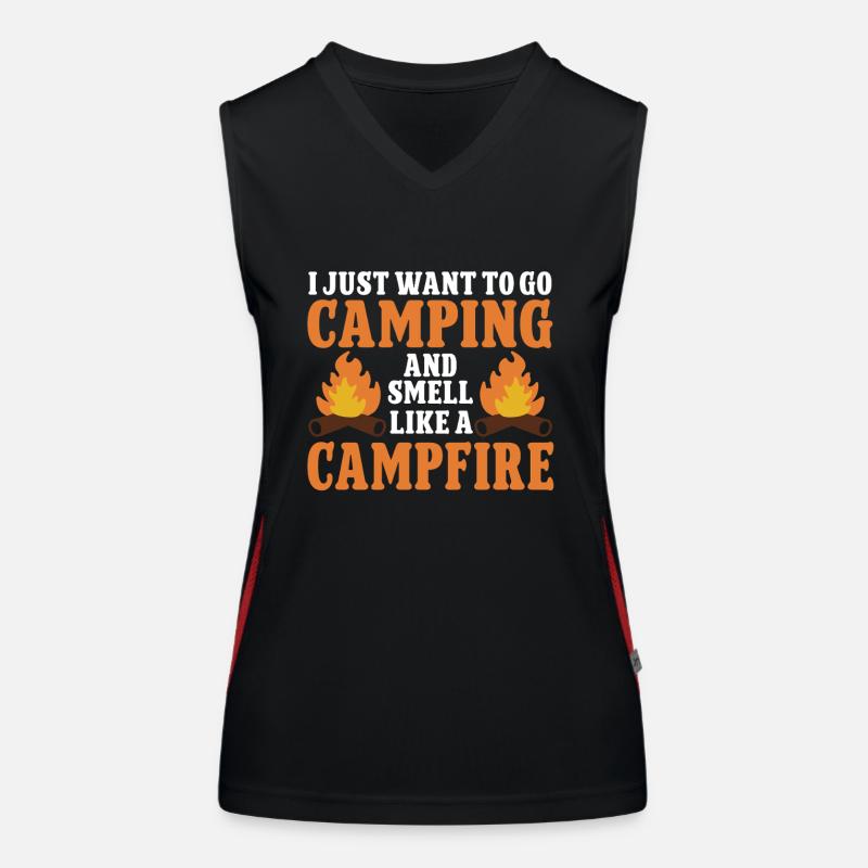 Camping Feu de camp Camper Débardeur respirant contrasté Femme