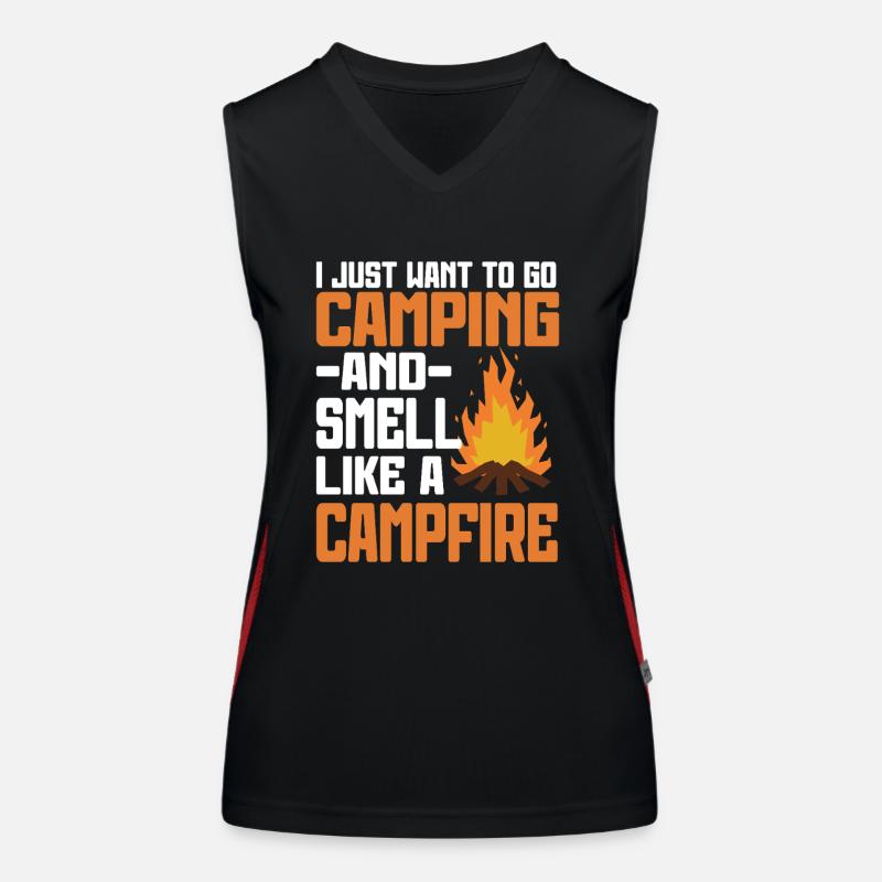 Camping Feu de camp Camper Débardeur respirant contrasté Femme