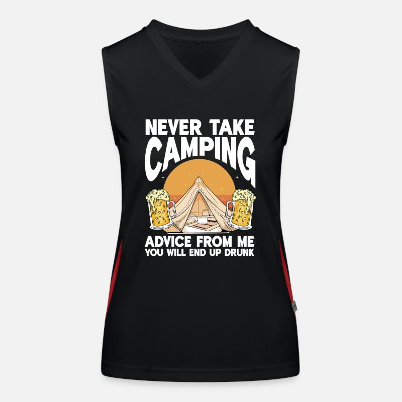 Camping Feu de camp Camper Débardeur respirant contrasté Femme