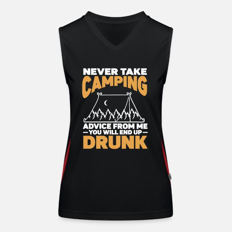 Camping Feu de camp Camper Débardeur respirant contrasté Femme