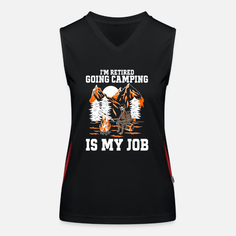 Camping Feu de camp Camper Débardeur respirant contrasté Femme