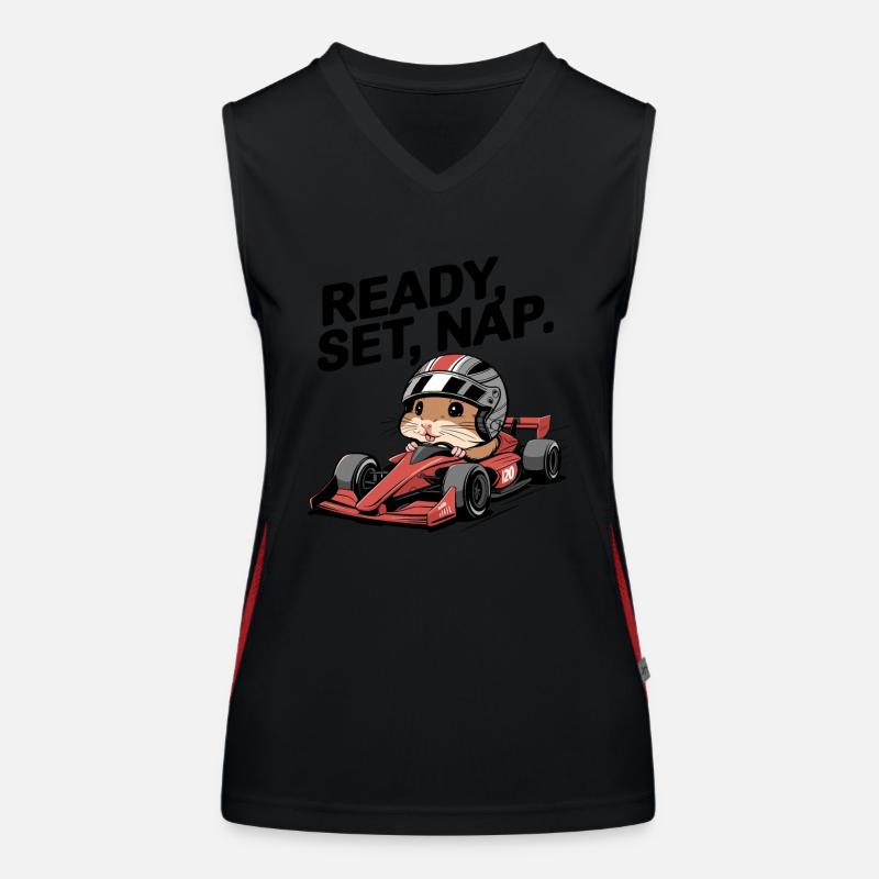 Ready Set Nap Hamster Course Débardeur respirant contrasté Femme