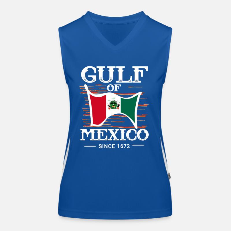 Golfe du Mexique avec drapeau Débardeur respirant contrasté Femme