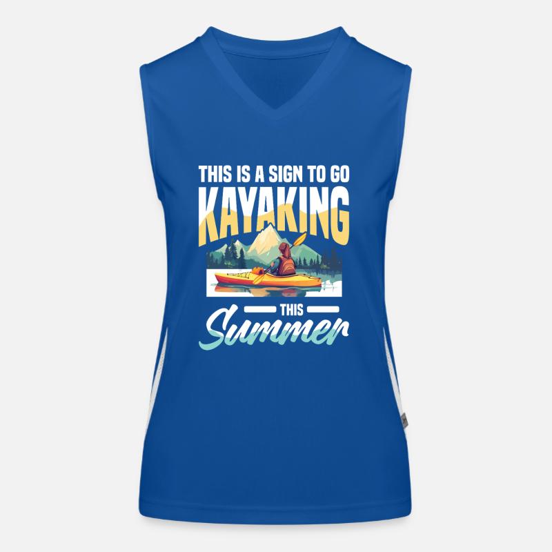 This is a sign for kayaking this summer Women's Functional Contrast Tank Top