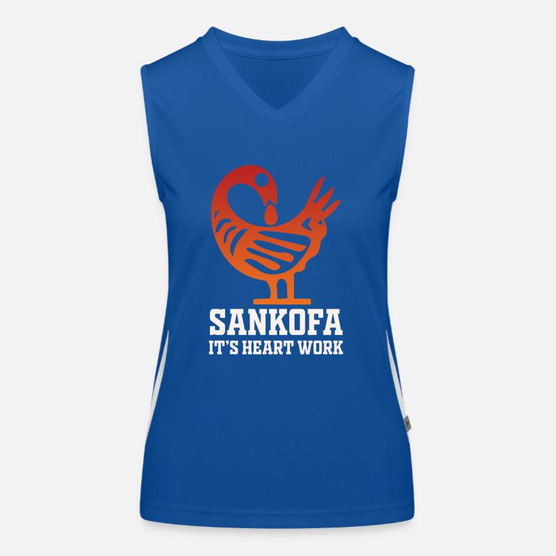 Sankofa Symbol Adinkra Ghana Schwarz Funktionelles Kontrast-Tank Top für Frauen