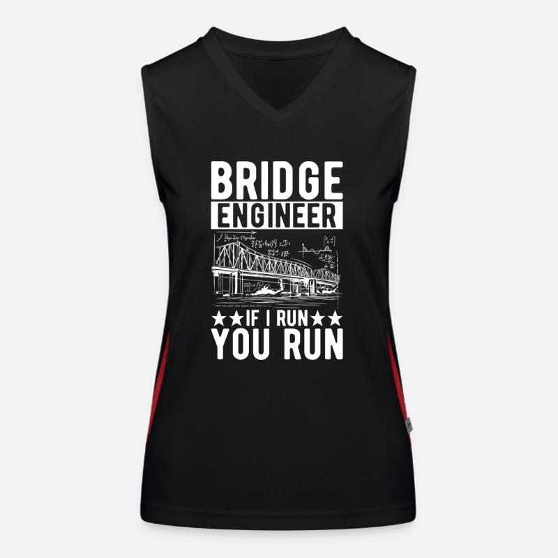 Bridge Engineer Bridge Construction - Women's Functional Contrast Tank Top - black/red