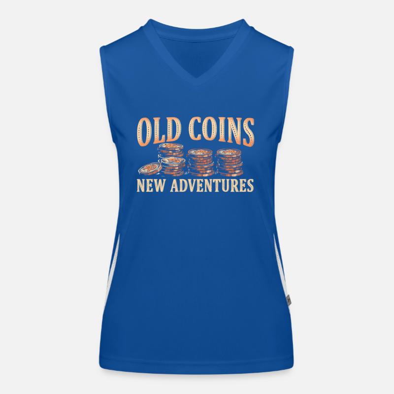 Old Coins New Adventures Numismatics Women's Functional Contrast Tank Top