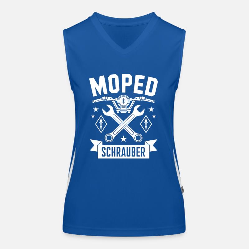 Moped Mechanic Moped Driver Women's Functional Contrast Tank Top