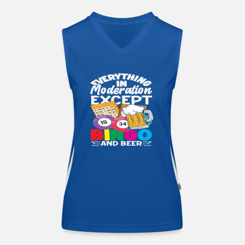 Everything in moderation except bingo and beer Women's Functional Contrast Tank Top