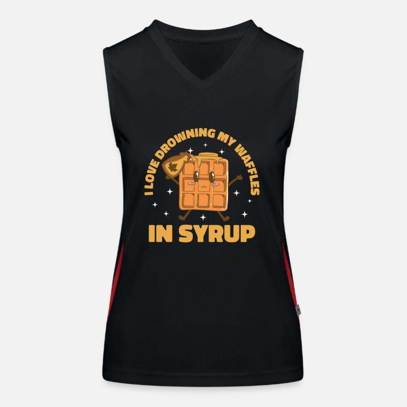 Waffle & Waffle Chef Design Drowning Waffles Women's Functional Contrast Tank Top