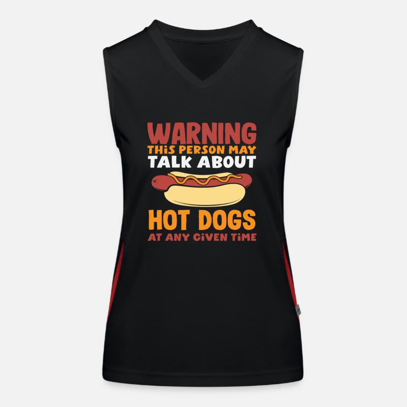 Attention Hot Dog Lovers Beware Conversations Women's Functional Contrast Tank Top