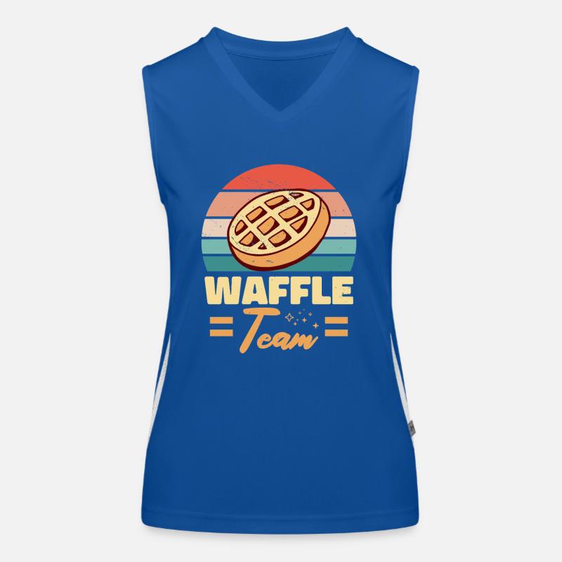 Waffle Team Breakfast Pancake Baking Fans Women's Functional Contrast Tank Top