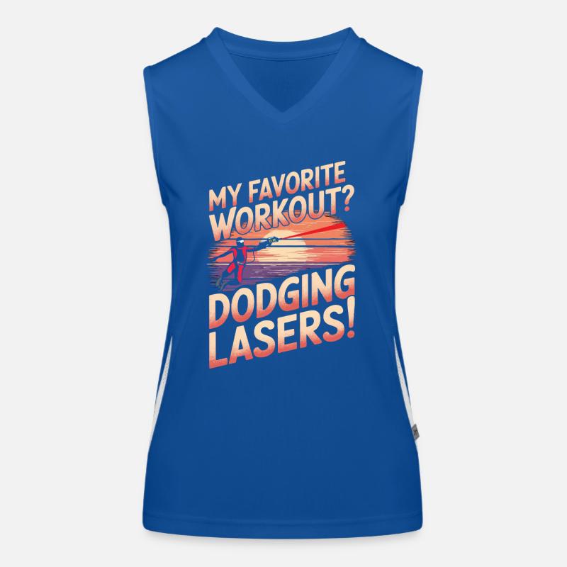 My favorite workout? Dodging lasers! Women's Functional Contrast Tank Top