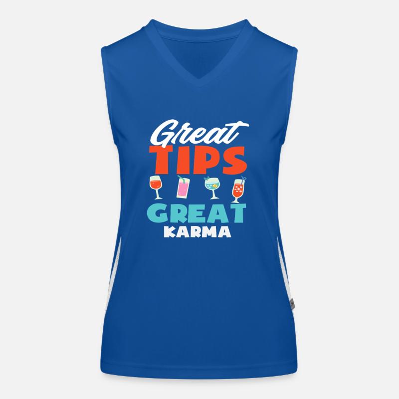 Große Tipps Großer Karma Bartender Stil Funktionelles Kontrast-Tank Top für Frauen