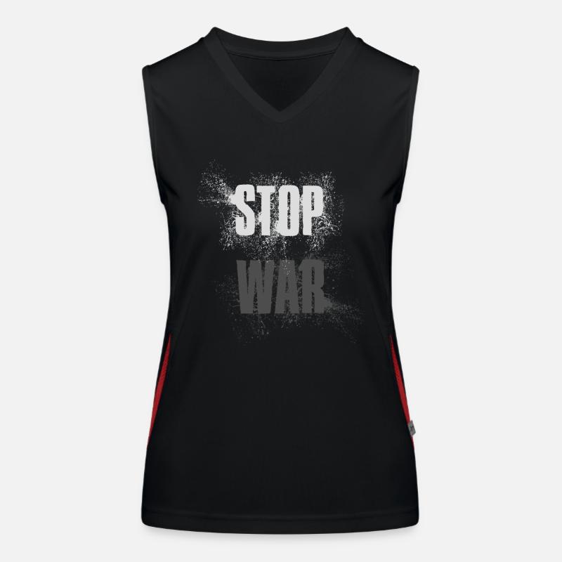 STOP WAR – NO WAR - PEACE Funktionelles Kontrast-Tank Top für Frauen