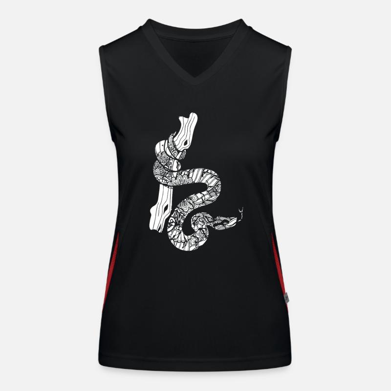 Boa Constrictor Floral Pattern Women's Functional Contrast Tank Top