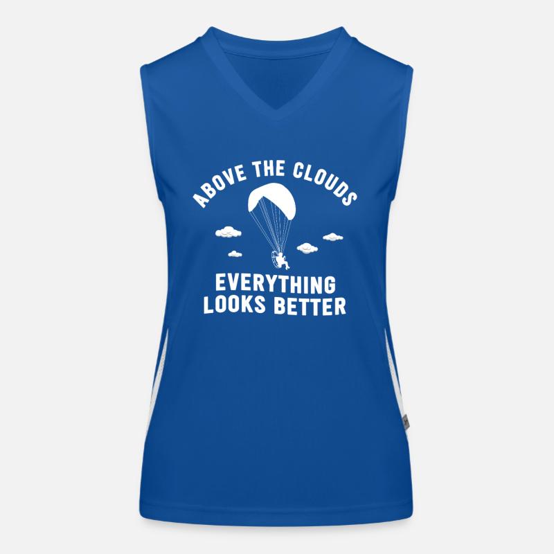 Über den Wolken Paramotor-Enthusiast Funktionelles Kontrast-Tank Top für Frauen