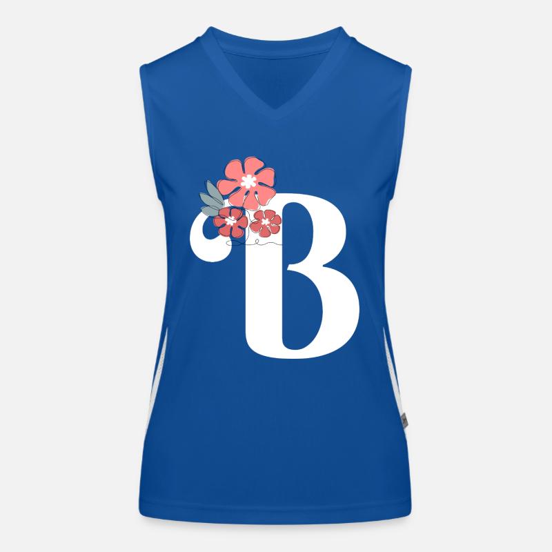 Buchstabe b Minimalistische Blumen Funktionelles Kontrast-Tank Top für Frauen