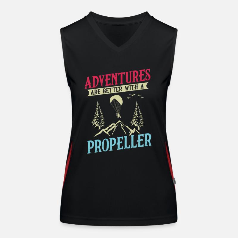 Abenteuer sind besser mit einem Propeller Funktionelles Kontrast-Tank Top für Frauen