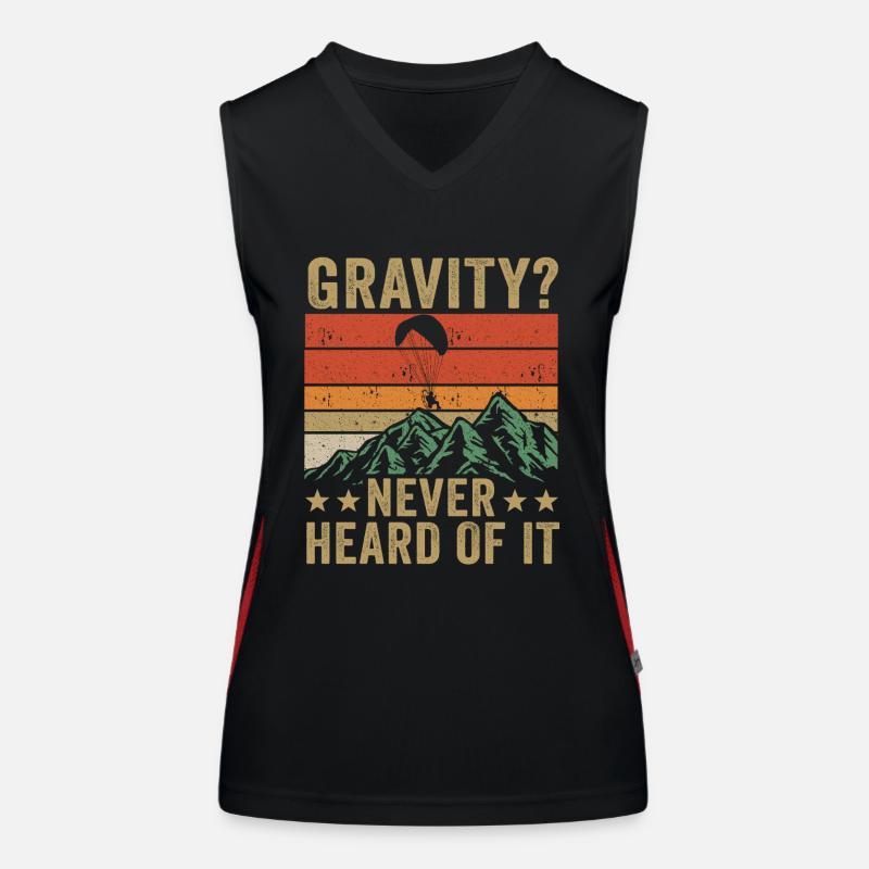 Mème hilarant de gravité de paramoteur Débardeur respirant contrasté Femme