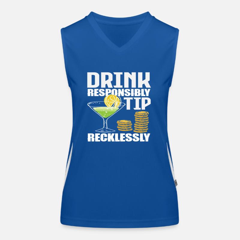 Bartender Drink Responsibly Tip Recklessly Women's Functional Contrast Tank Top