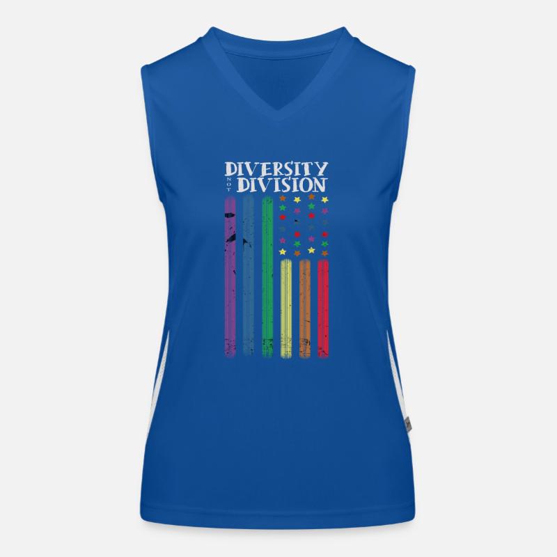 Celebrate Diversity Not Division Unity Women's Functional Contrast Tank Top