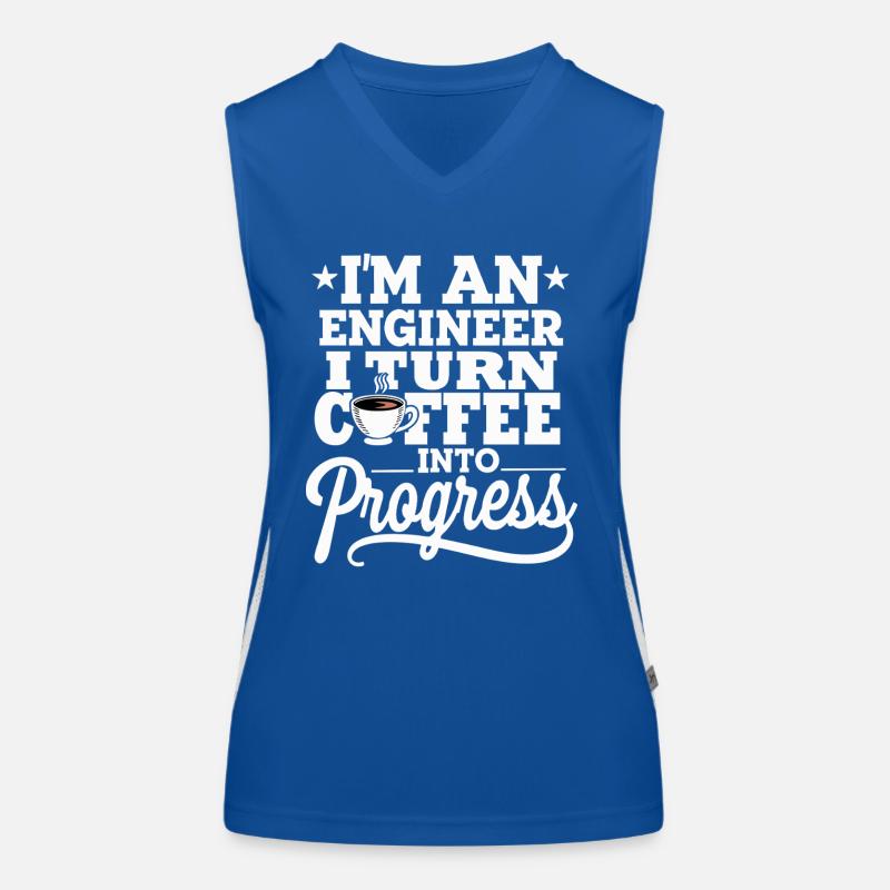 Ingénieur Je transforme le café en ingénierie du progrès Débardeur respirant contrasté Femme