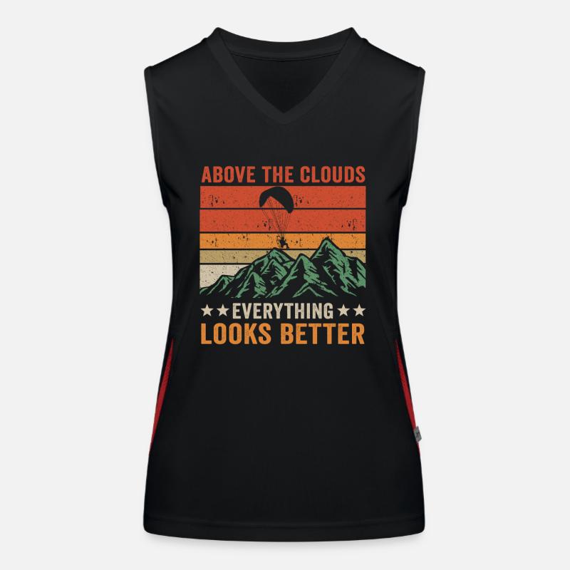 Über den Wolken Paramotor-Enthusiast Funktionelles Kontrast-Tank Top für Frauen