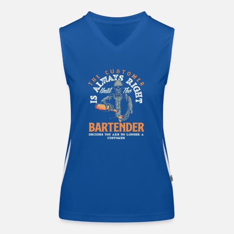 Der Kunde Hat Recht Bis Der Barkeeper Entscheidet Funktionelles Kontrast-Tank Top für Frauen