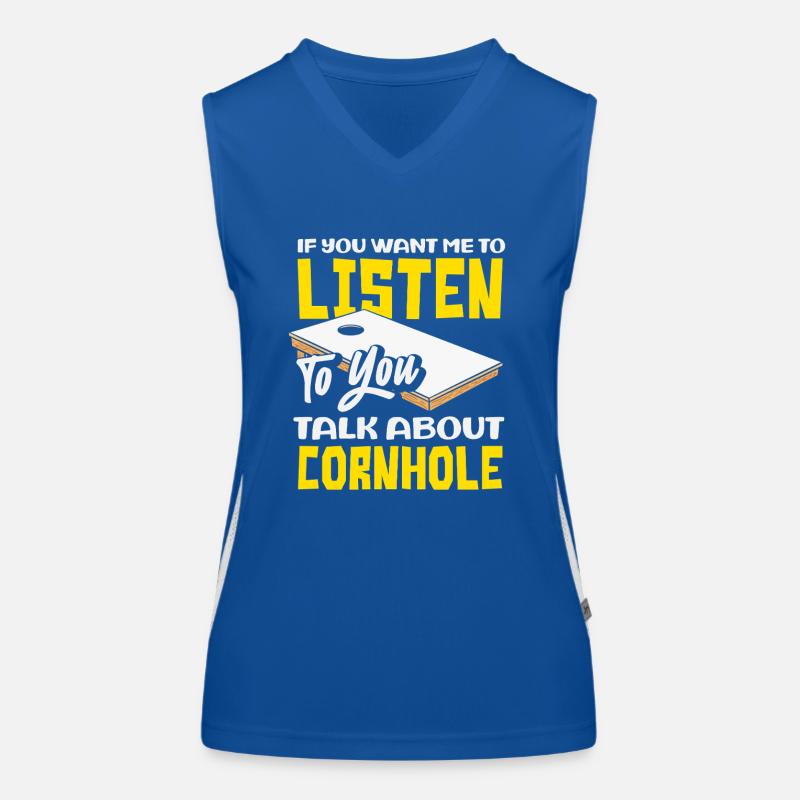 Cornhole Liebhaber Hör Mir Zu Du Funktionelles Kontrast-Tank Top für Frauen