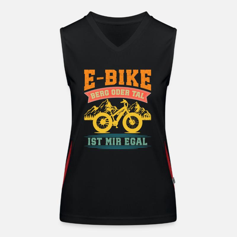 Elektro Rad OB BERG ODER TAL IST MIR EGAL Lustiges Funktionelles Kontrast-Tank Top für Frauen