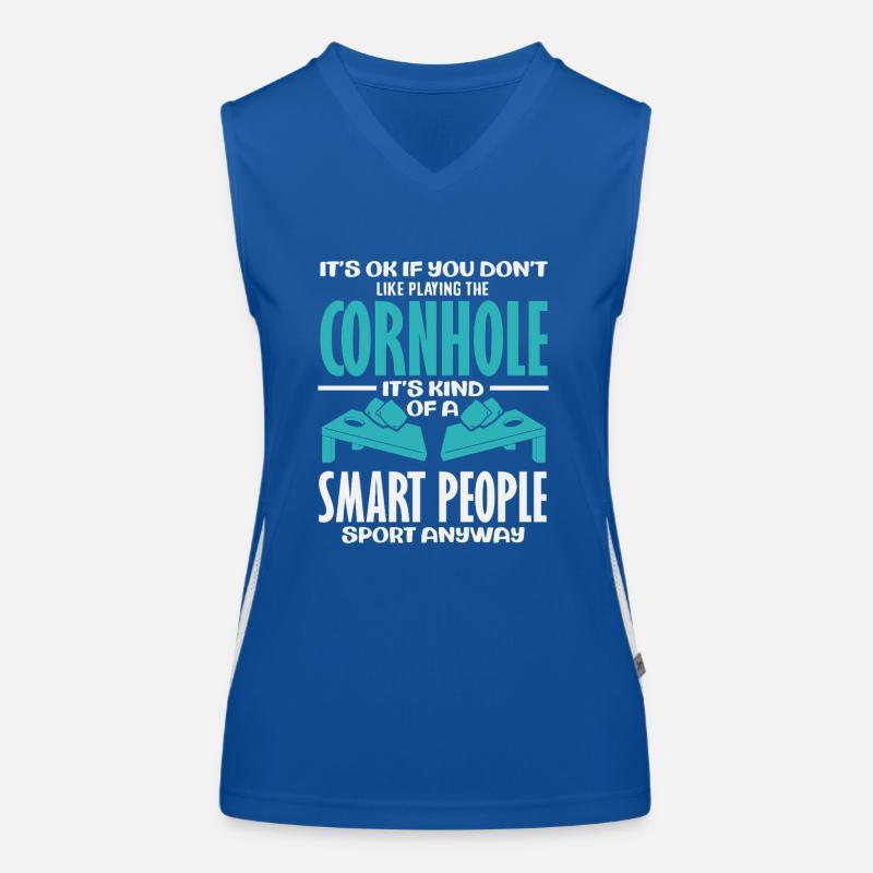 Cornhole Lover Wise Déclaration sportive Débardeur respirant contrasté Femme