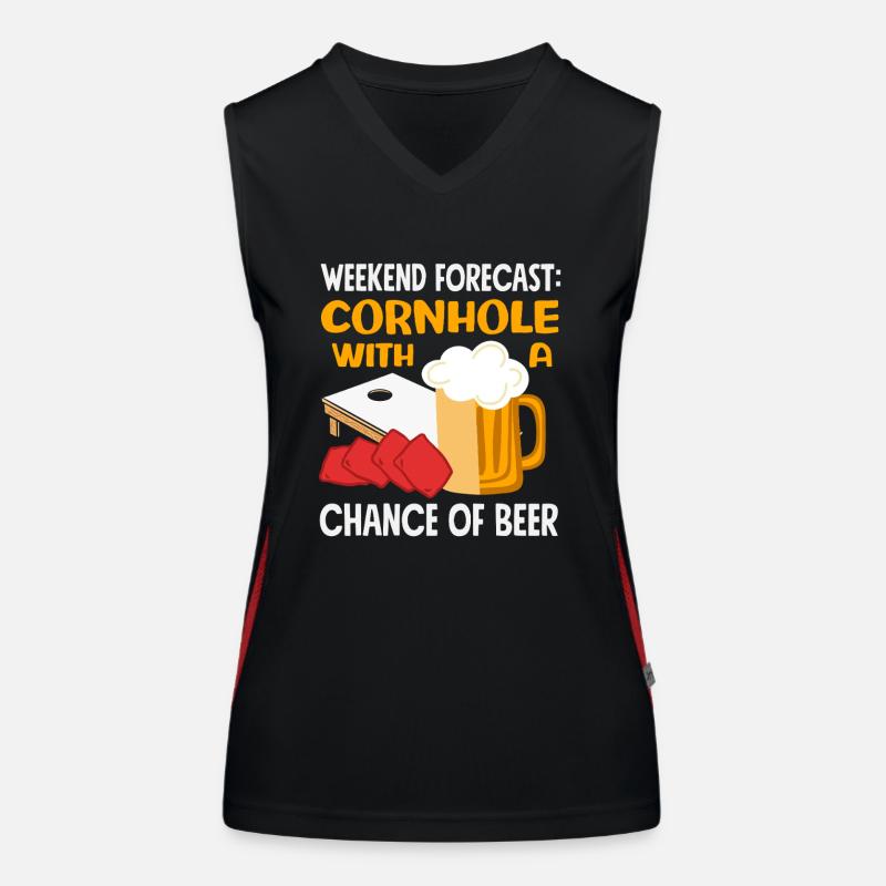 Prédiction du week-end des amateurs de cornhole Débardeur respirant contrasté Femme