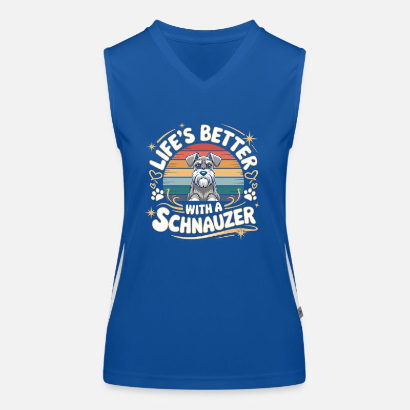 Das Leben Ist Besser Mit Einem Schnauzer Hund Funktionelles Kontrast-Tank Top für Frauen
