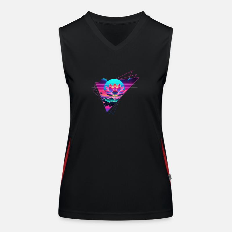 Retro Wave Lotus Triangle Women's Functional Contrast Tank Top