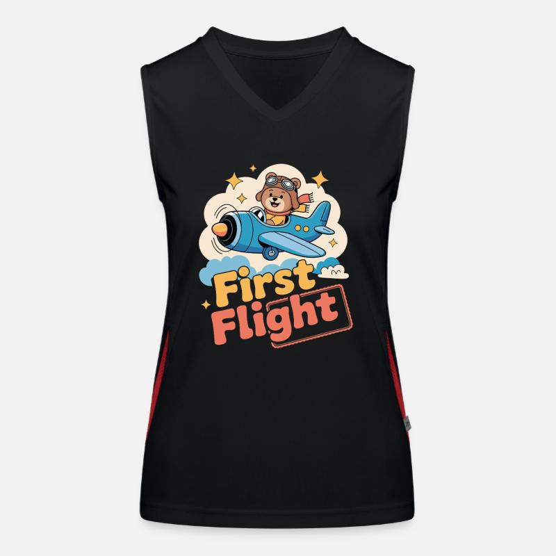First time flying Travel Memory Sky Women's Functional Contrast Tank Top