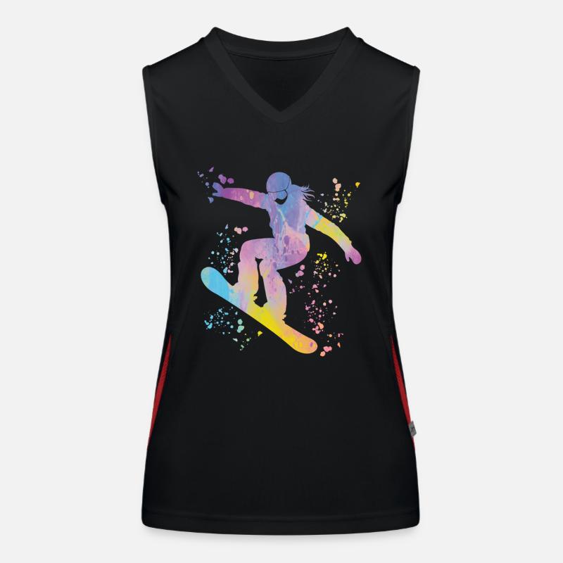 Snowboarder Snowboarding Snowboard Funktionelles Kontrast-Tank Top für Frauen