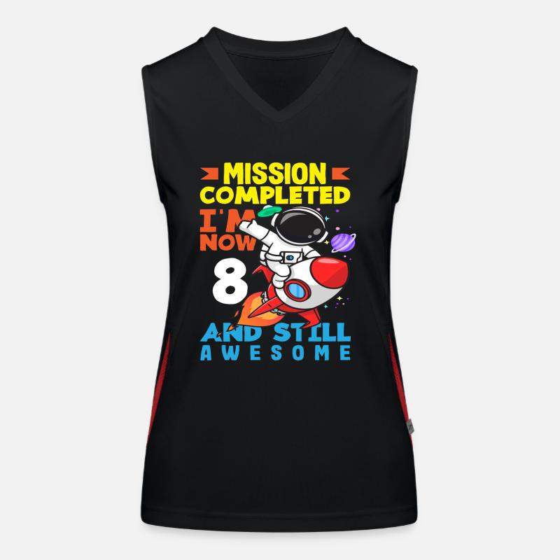 Mission Complete Now 8 and Still Going Strong Women's Functional Contrast Tank Top