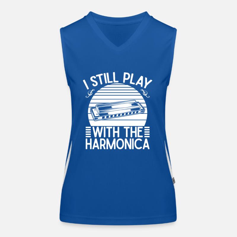 Harmonica Musican Still Play With The Harmonica Women's Functional Contrast Tank Top