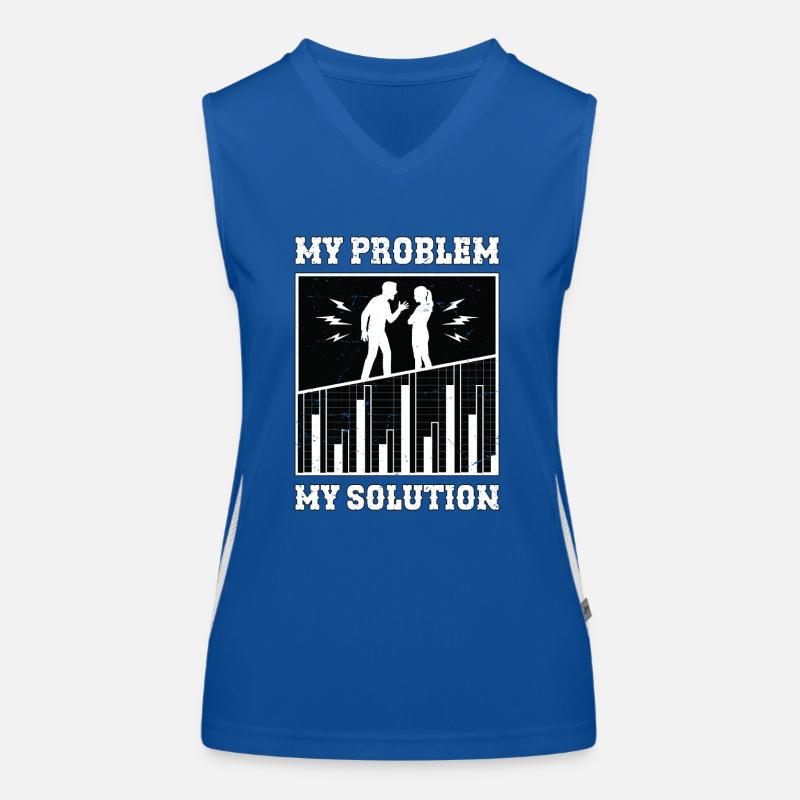 Statistician My Problem My Solution Pictogram Dad Funktionelles Kontrast-Tank Top für Frauen