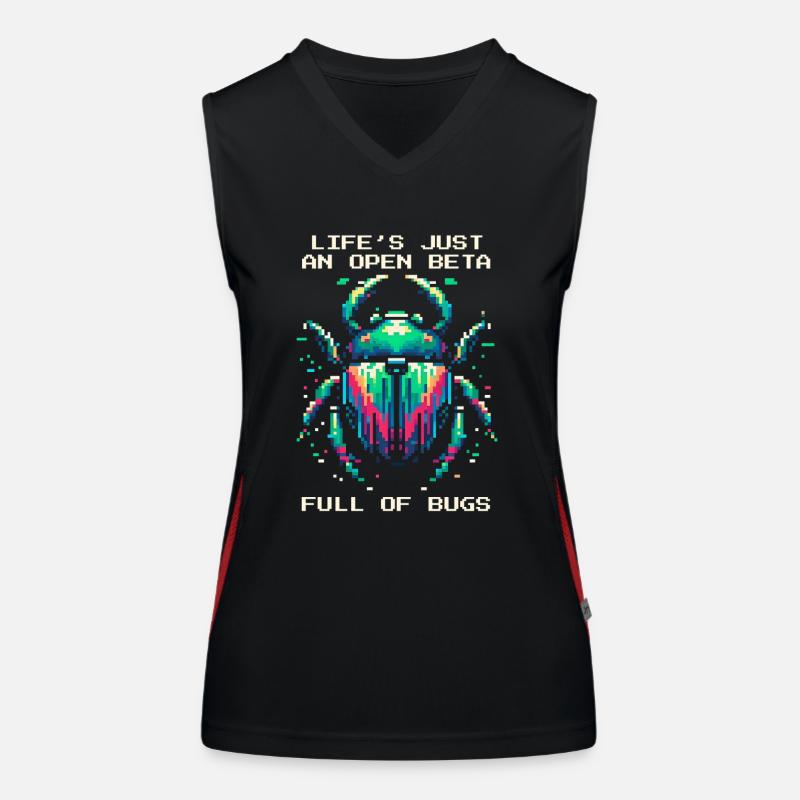 Bug Leben Beta Bugs Retro Pixel Art Humor Gaming Funktionelles Kontrast-Tank Top für Frauen