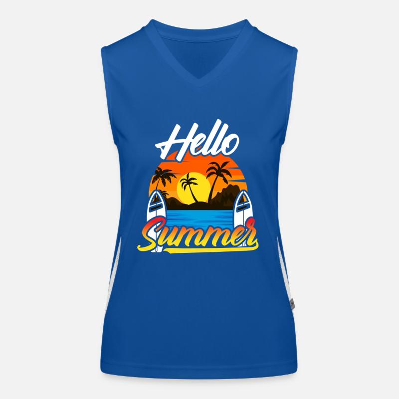 Hello Summer Sunset Design Funktionelles Kontrast-Tank Top für Frauen