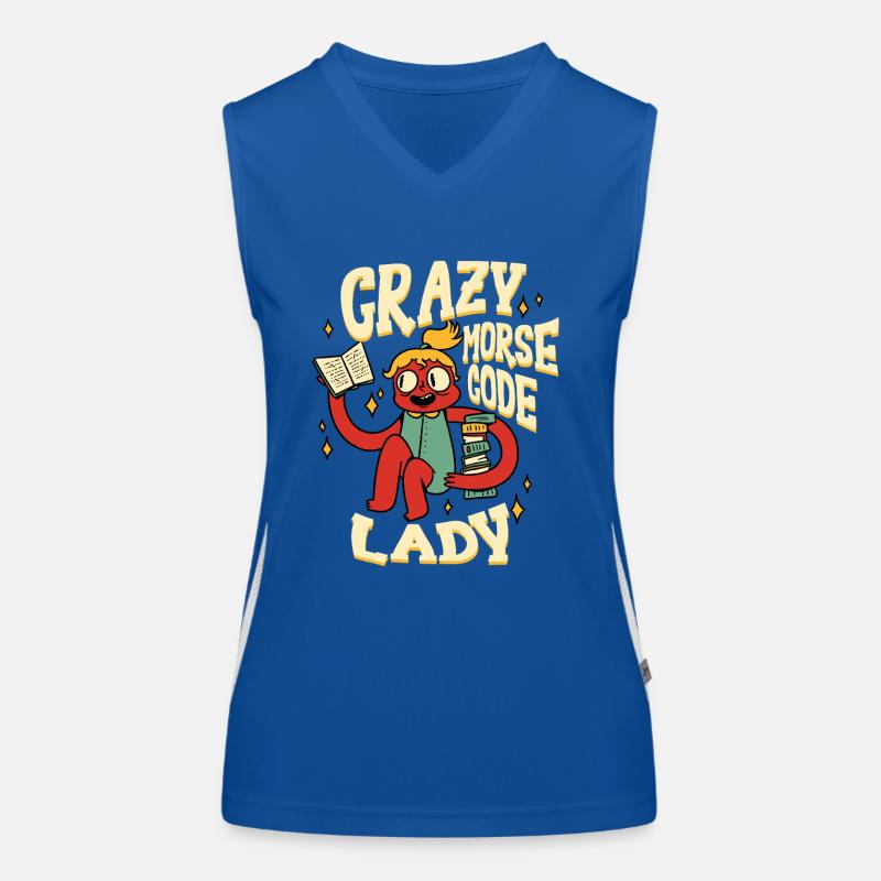 Morsecode Crazy Morse Code Lady Funktionelles Kontrast-Tank Top für Frauen