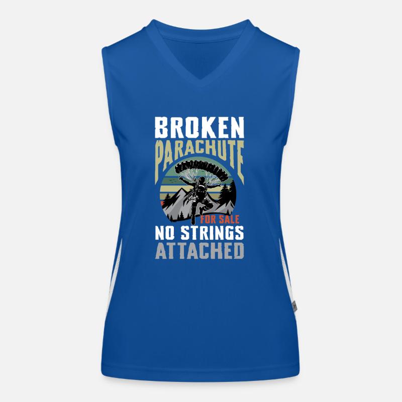 Broken Parachute No Strings Attached Abenteuer Funktionelles Kontrast-Tank Top für Frauen