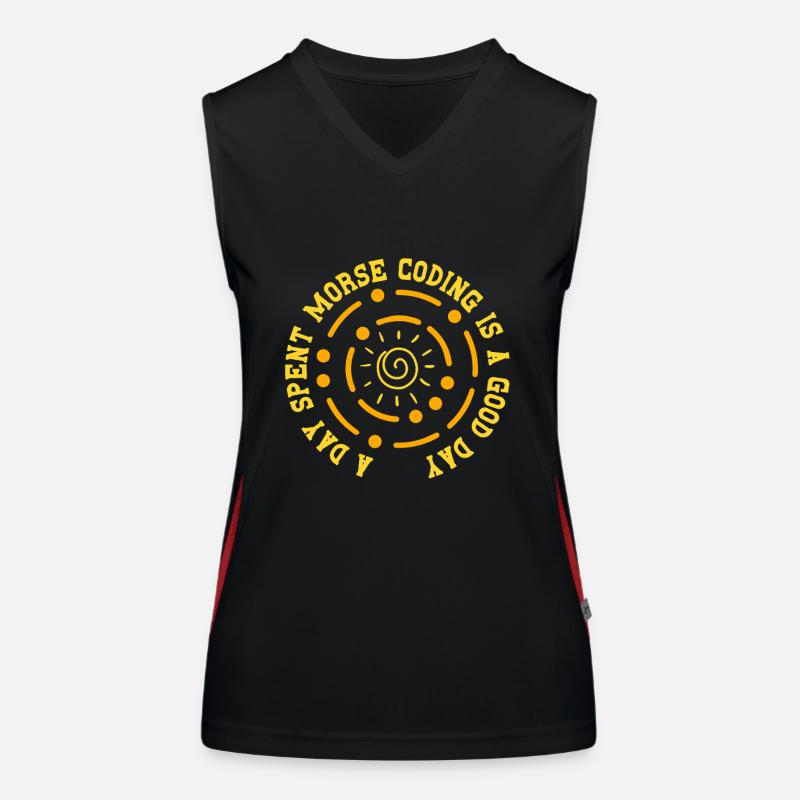 Morsecode Morse Code A Day Spend Morse Coding Funktionelles Kontrast-Tank Top für Frauen