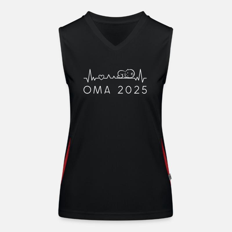 Grandma 2025 Baby Heartbeat Pulse Offspring Announce Women's Functional Contrast Tank Top